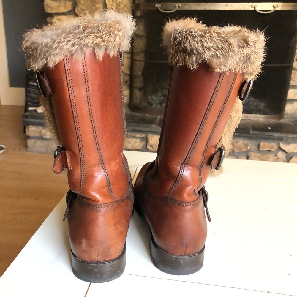 Frye Jamie Rabbit Fur Moto Boot - Picture 3 of 6